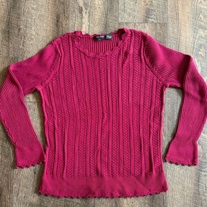 JEANNE PIERRE Ribbed Knit Sweater - Deep Pink
